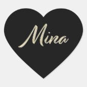 Mina white gold Handwriting Aufkleber Herz (Vorderseite)