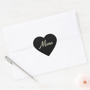 Mina white gold Handwriting Aufkleber Herz