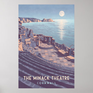 Minack-Theater Cornwall Reiseplakat Poster