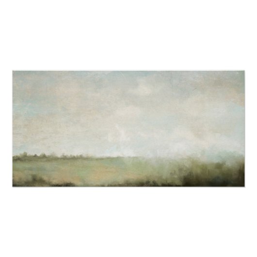 Minamalist Green Abstrakt Landschaft Poster (Vorderseite)