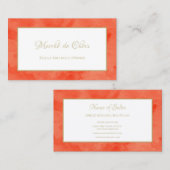 Minamalist Orange Salon Simple Elegant Gold Frame Visitenkarte (Vorne/Hinten)