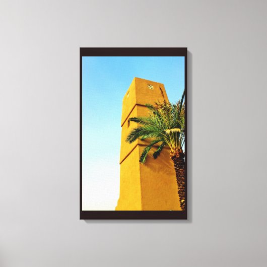 Minaret und Date Tree Leinwanddruck (Vorderseite)