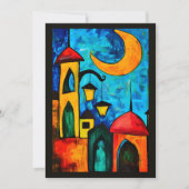 Minarets & Mondlicht Ramadan Geometrische Moscheen Einladung (Vorderseite)