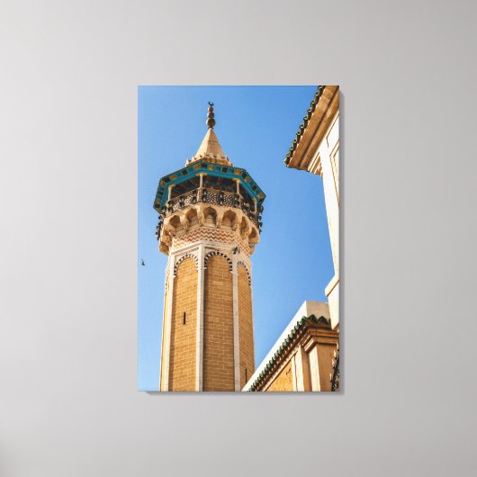 Minarett einer Moschee Leinwanddruck (Vorderseite)