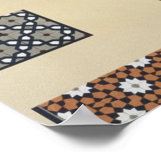 Minarett und Keramik Details aus der Moschee t Poster (Ecke)