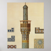 Minarett und Keramik Details aus der Moschee t Poster (Vorne)
