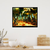 Minarette gefallener Zauberer Poster (Küche)