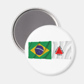 Minas Gerais & Brazil Waving Flags Magnet (Vorderseite/Rückseite)