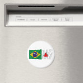 Minas Gerais & Brazil Waving Flags Magnet (In Situ (Geschirrspüler))