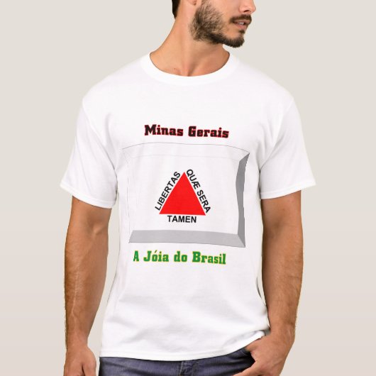Minas Gerais-Flaggen-Edelstein T-Shirt (Vorderseite)