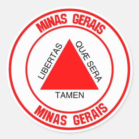 Minas Gerais Round Emblem Runder Aufkleber (Vorderseite)