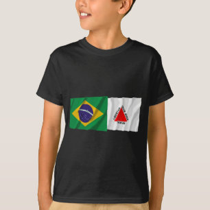 Minas Gerais u. wellenartig bewegende Flaggen T-Shirt