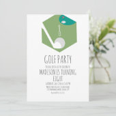 Minature Golf Ball Court Geburtstagsparty Einladun Einladung (Stehend Vorderseite)