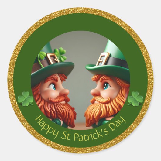 Minature Leprechaun St Patrick's Day dank RS04 Runder Aufkleber (Vorderseite)