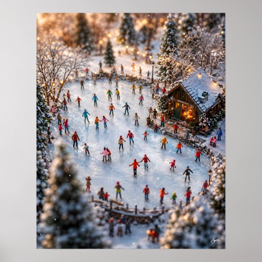 Minaturisierte Eisfläche Eislaufen Poster (Vorne)