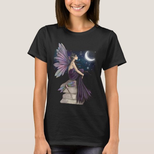 Mind Adrift Fairy mit Dragonfly und Mond T-Shirt (Vorderseite)