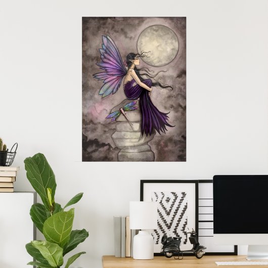 Mind Adrift Fantasy Fairy and Dragonfly Art Poster (Heimbüro)