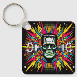 "Mind Blown Frankenstein" Aluminum Keychain Schlüsselanhänger