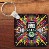 "Mind Blown Frankenstein" Aluminum Keychain Schlüsselanhänger (Vorderseite)