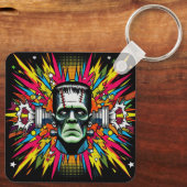 "Mind Blown Frankenstein" Aluminum Keychain Schlüsselanhänger (Rückseite)