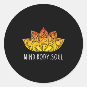Mind Body Soul Women Meditation Graphic Ideas Runder Aufkleber