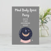 Mind Body Spirit New Age Kristallball Party Einladung (Stehend Vorderseite)
