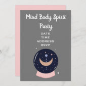 Mind Body Spirit New Age Kristallball Party Einladung (Vorne/Hinten)