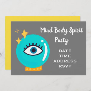 Mind Body Spirit New Age Kristallball Party Einladung
