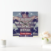 MIND - Bodybuilding Workout Motivierend Quadratische Wanduhr (Zuhause)