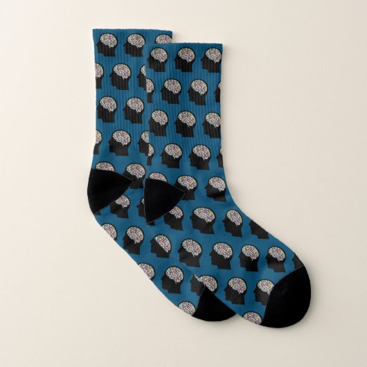 Mind Brain Gemustert Blue Cazy Socks Socken (Paar)