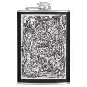 Mind Cascade zeichnend Flachmann (Vorderseite)