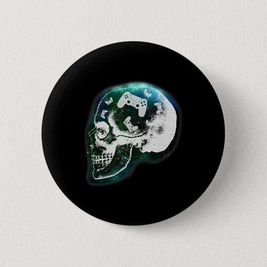 Mind Controller Schädel Gaming Gamer Männer Jungen Button (Vorderseite)