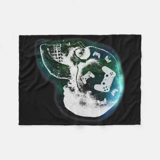Mind Controller Skull Gaming Gamer Mens Boys Teens Fleecedecke (Vorderseite (Horizontal))