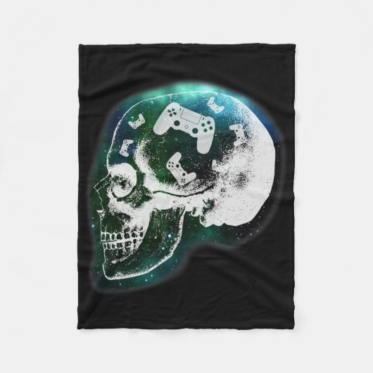 Mind Controller Totenkopf Gaming Gamer Männer Jung Fleecedecke (Vorderseite)