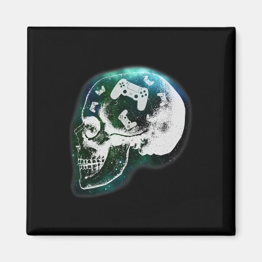 Mind Controller Totenkopf Gaming Gamer Männer Jung Magnet (Vorne)