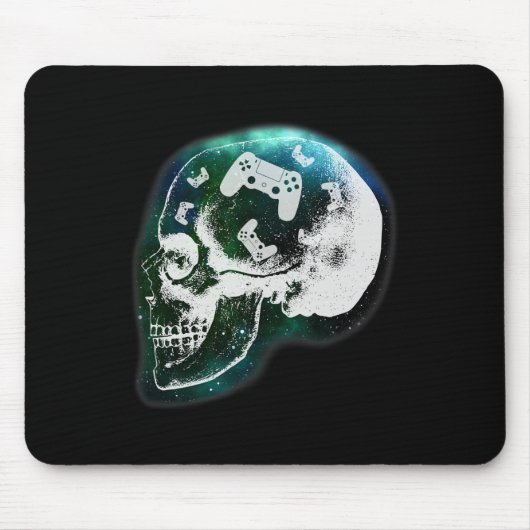 Mind Controller Totenkopf Gaming Gamer Männer Jung Mousepad (Vorne)