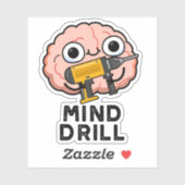 Mind Drill Funny Brain Tool Puff Aufkleber (Blatt)