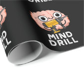 Mind Drill Funny Brain Tool Pun Dark BG Geschenkpapier (Rolleneckpunkt)