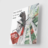 Mind Flayer Grocero Quadratische Wanduhr (Winkel)