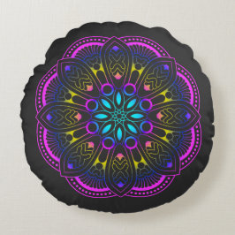 Mind fresh Mandala Design Rundes Kissen