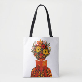 Mind Grow Soul Florale Lesung Afro Frau SVG PNG | Tasche