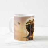 Mind Island Wasserfall Gemütliches Haus Luftschiff Kaffeetasse (Vorderseite Links)