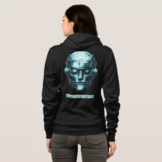 Mind Kontrolle Cyberpunk Blue Grunge Front & Back Hoodie (Schwarz voll)