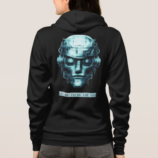 Mind Kontrolle Cyberpunk Blue Grunge Front & Back Hoodie (Rückseite)