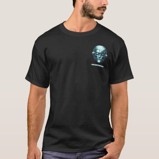 Mind Kontrolle Cyberpunk Blue Grunge Front & Back T-Shirt (Vorderseite)