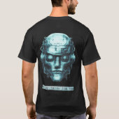 Mind Kontrolle Cyberpunk Blue Grunge Front & Back T-Shirt (Rückseite)