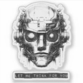 Mind Kontrolle Cyberpunk Robot Black Print Aufkleber (Vorderseite)