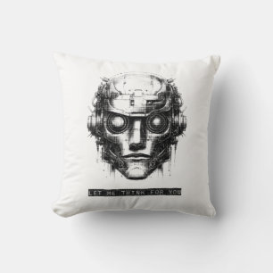 Mind Kontrolle Cyberpunk Robot Black Print Kissen