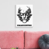 Mind-Kontrolle Cyberpunk Robot Black Print Leinwan Leinwanddruck (Insitu (Wohnzimmer))