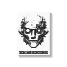 Mind-Kontrolle Cyberpunk Robot Black Print Leinwan